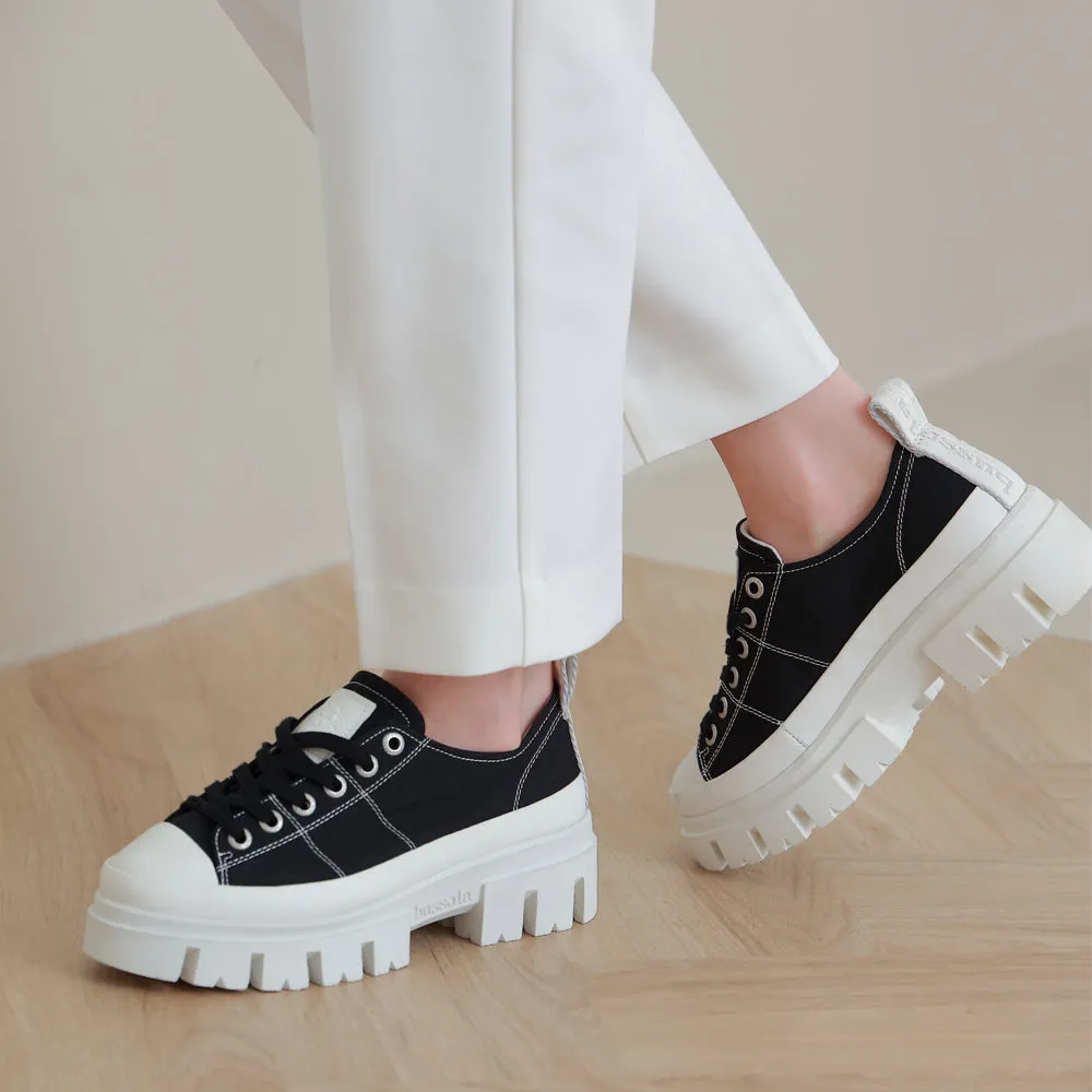 Corvara Lugged Laceup Sneakers (Nero)