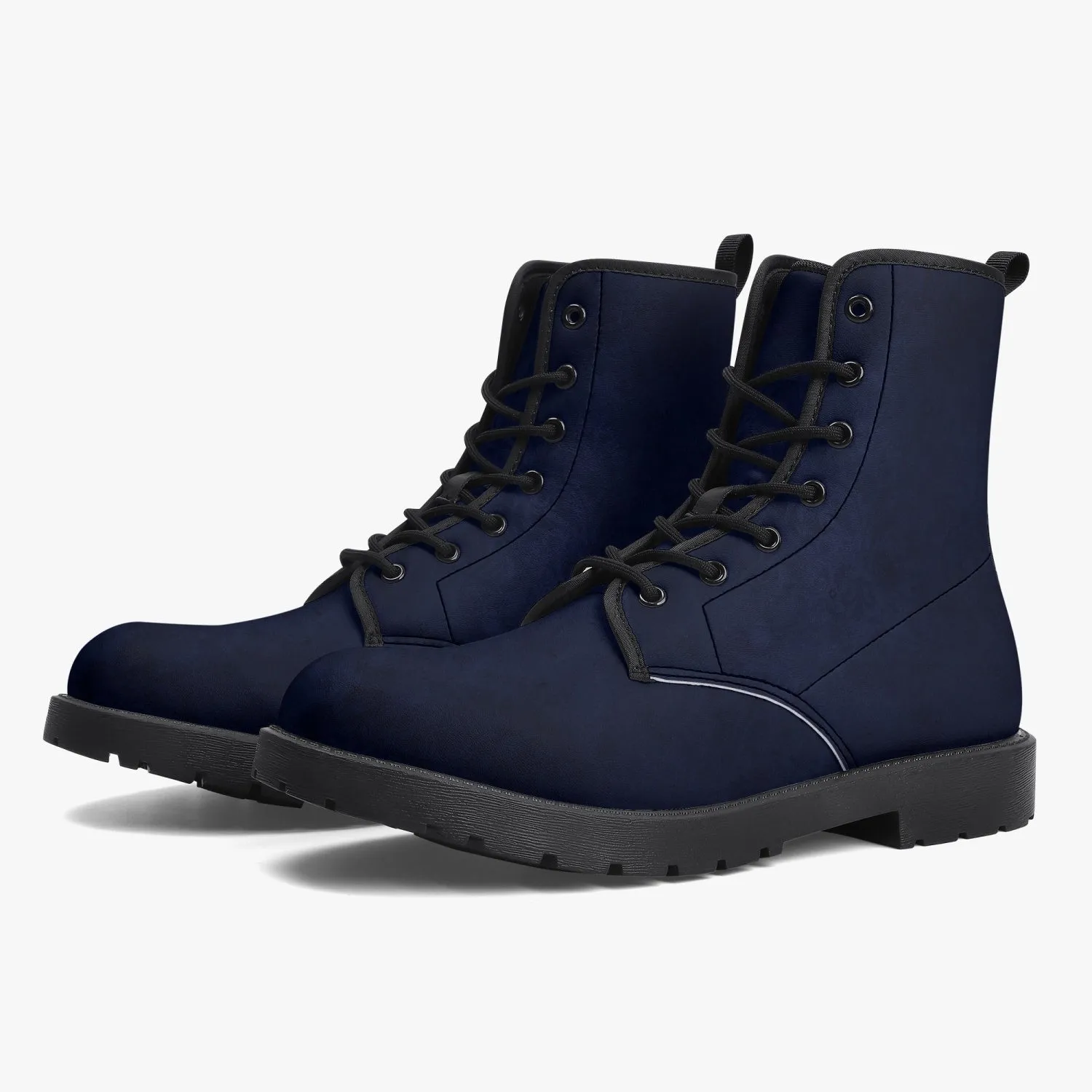 Dark Navy Grunge Combat Boots