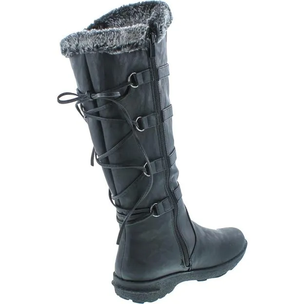 Forever Link Aura-42 Black Fashion Tall Side Zip Fashion Knee-High Boots