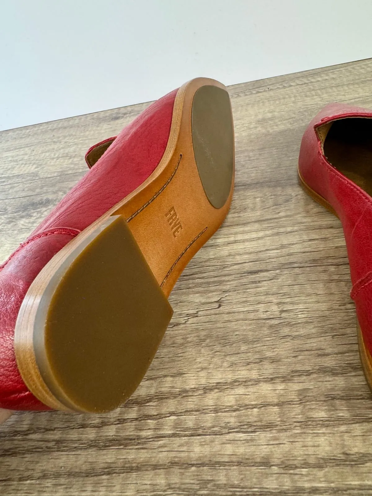 FRYE KENZIE VENETIAN RED FLAT LOAFERS