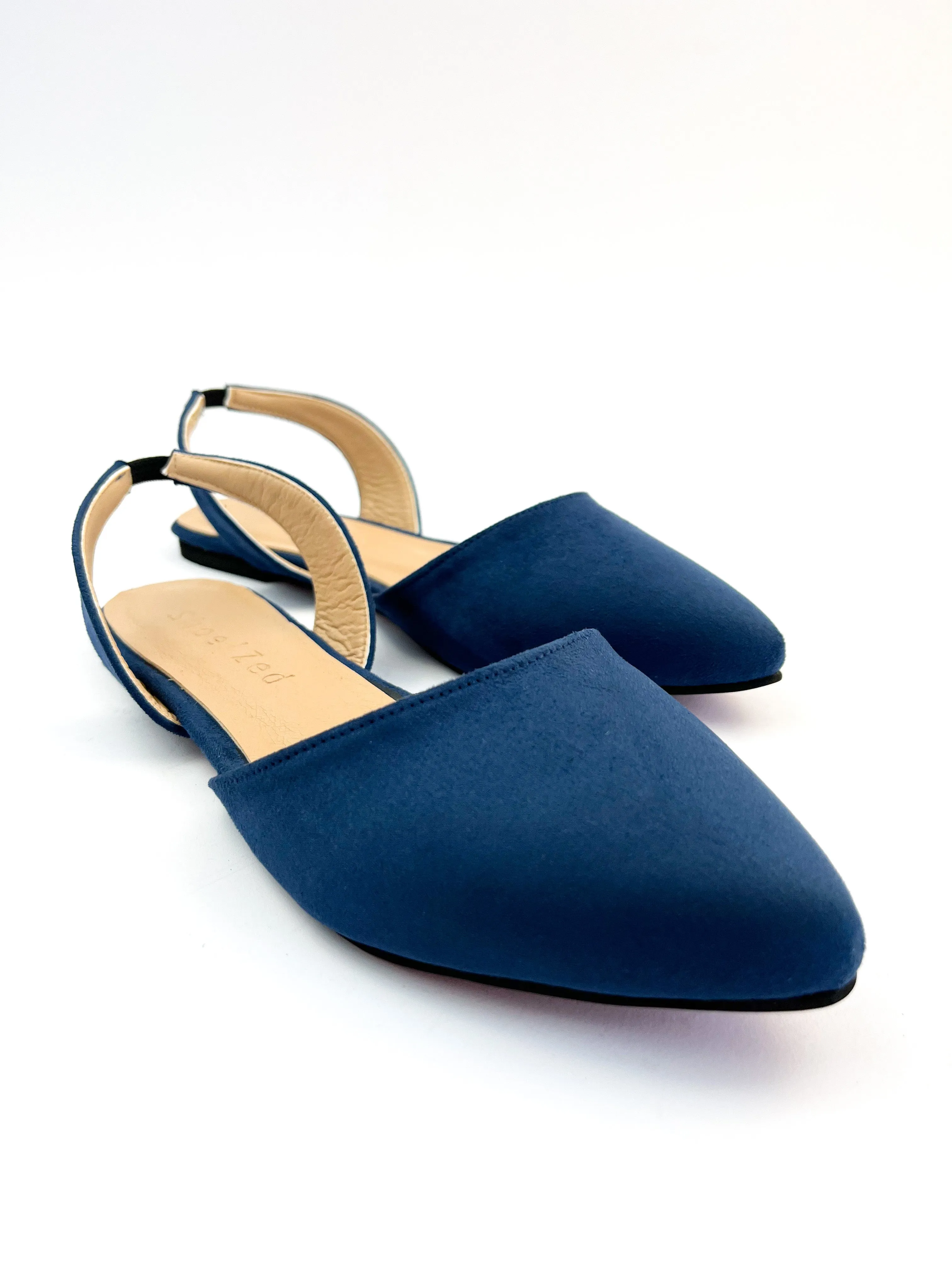 Navy Blue Slingback Flats