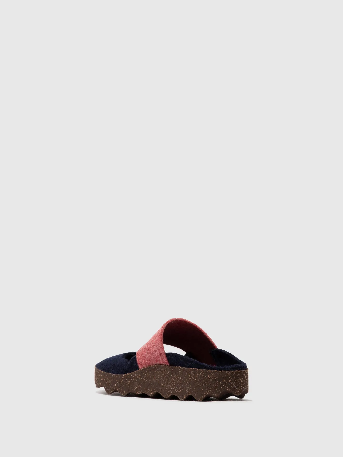 Round Toe Mules CANU NAVY/RED