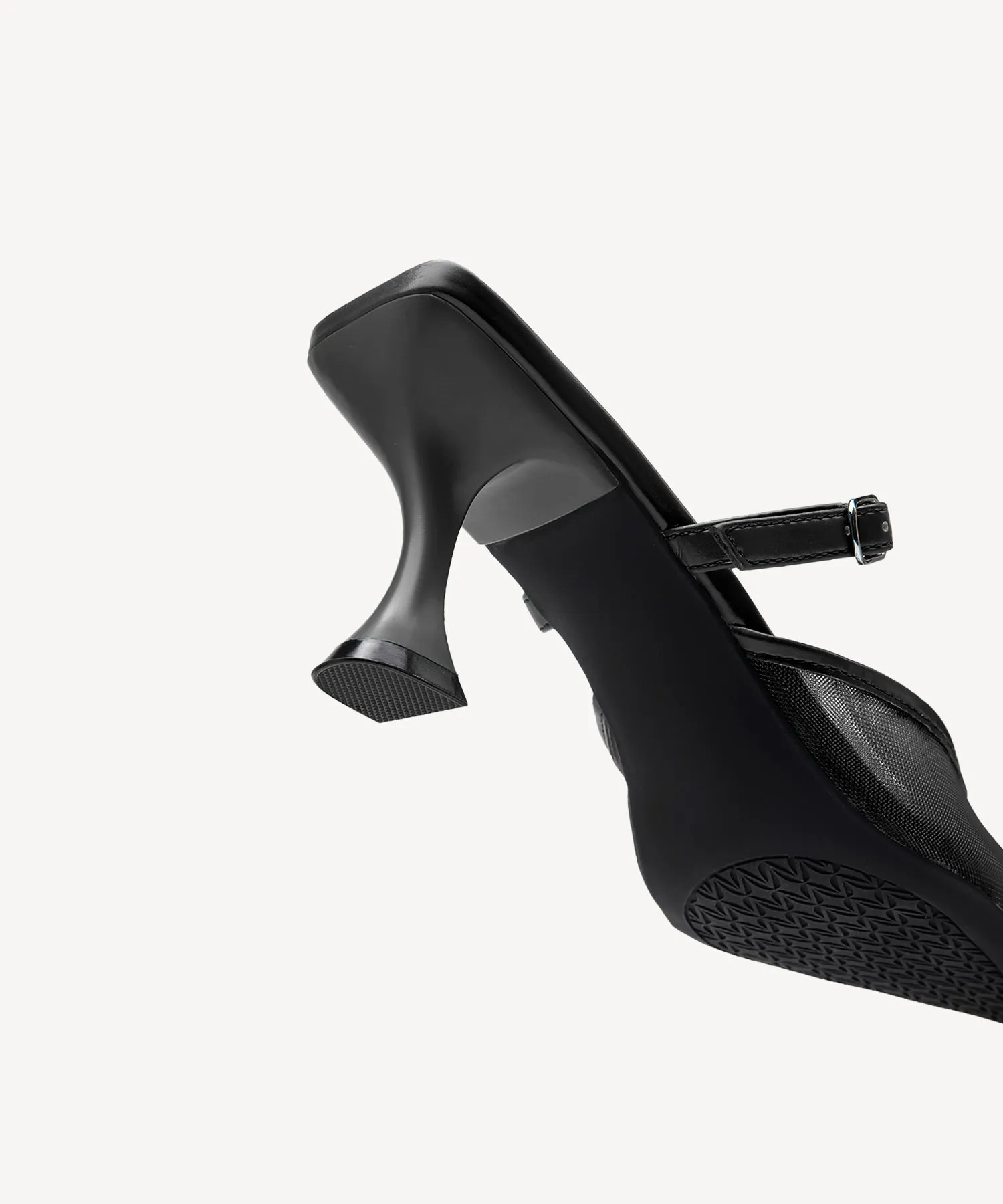 Shimmer Mesh Pointed Toe Heeled Mules